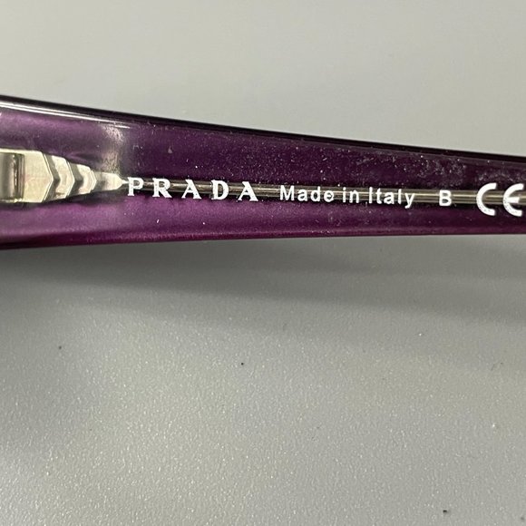 Prada Eyeglasses VPR ZXN 101 Dark Purple Rectangular Frame Italy - Picture 10 of 13